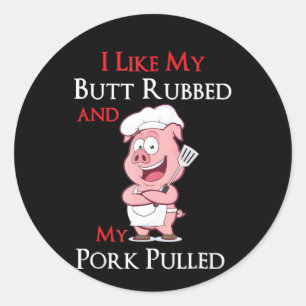 BBQ BBQ I hou van mijn buik, dat wordt gefilterd Ronde Sticker