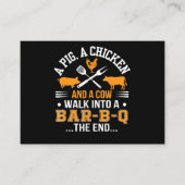 BBQ | BBQ Lover Pig Chicken Cow Walk in bar BBQ Visitekaartje (Voorkant)