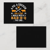 BBQ | BBQ Lover Pig Chicken Cow Walk in bar BBQ Visitekaartje (Voorkant / Achterkant)