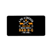 BBQ | BBQ Lover Pig Chicken Koe Walk in bar BBQ Etiket (Voorkant)