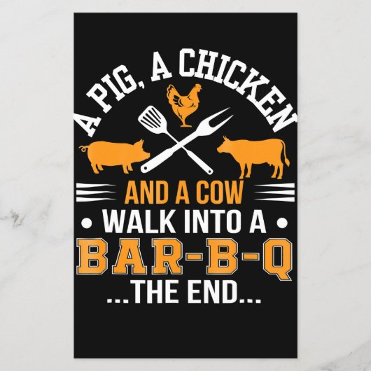 BBQ | BBQ Lover Pig Chicken Koe Walk in bar BBQ Flyer (Voorkant)