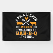 BBQ | BBQ Lover Pig Chicken Koe Walk in bar BBQ Spandoek (Horizontaal)