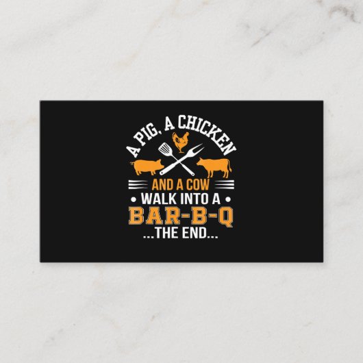 BBQ | BBQ Lover Pig Chicken Koe Walk in bar BBQ Visitekaartje (Voorkant)