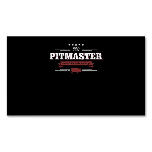 BBQ | BBQ Pitmaster Low en Slow is een manier om t Magnetisch Visitekaartje (Voorkant)