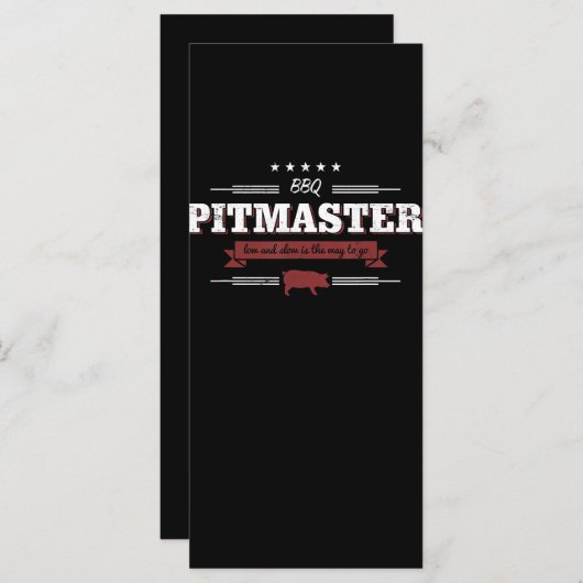 BBQ | BBQ Pitmaster Low en Slow is een manier om t Menu (Voorkant / Achterkant)