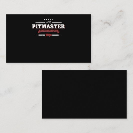 BBQ | BBQ Pitmaster Low en Slow is een manier om t Visitekaartje (Voorkant / Achterkant)