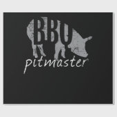 BBQ | BBQ Pitmaster Pig Grilling Grill Fars Day Cadeaupapier (Vlak)