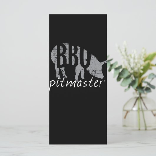 BBQ | BBQ Pitmaster Pig Grilling Grill Fars Day Menu (Staand voorkant)