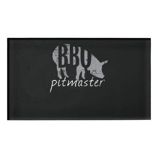 BBQ | BBQ Pitmaster Pig Grilling Grill Fars Day Naambadge (Voorkant)