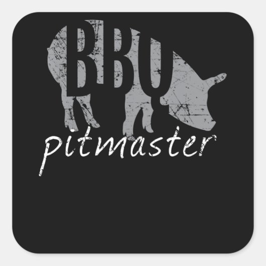 BBQ | BBQ Pitmaster Pig Grilling Grill Fars Day Vierkante Sticker (Voorkant)