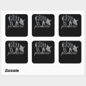 BBQ | BBQ Pitmaster Pig Grilling Grill Fars Day Vierkante Sticker (Vel)