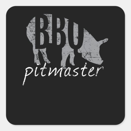 BBQ | BBQ Pitmaster Pig Grilling Grill Fars Day Vierkante Sticker (Voorkant)