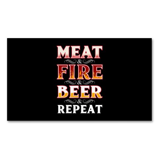 BBQ | BBQ Rooking Vuurbeerder van BBQ Grill Herhal Magnetisch Visitekaartje (Voorkant)