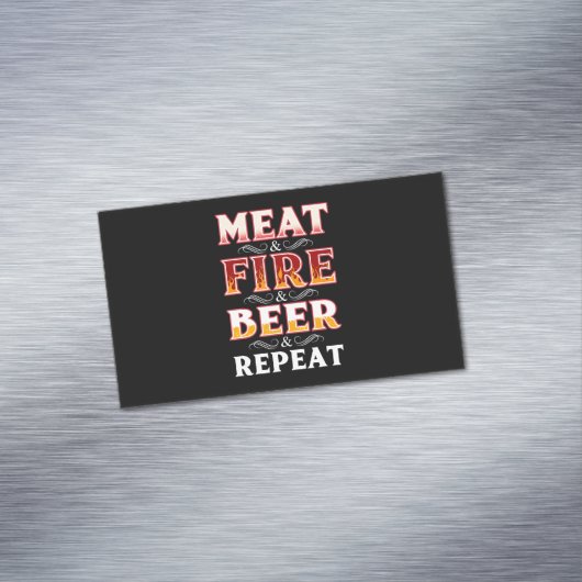 BBQ | BBQ Rooking Vuurbeerder van BBQ Grill Herhal Magnetisch Visitekaartje (Voorbeeld)