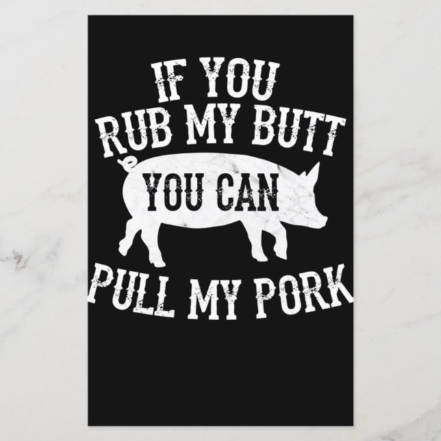 BBQ | BBQ Rub My Butt Pull My Pork Smoker Grilling (Voorkant)