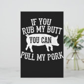 BBQ | BBQ Rub My Butt Pull My Pork Smoker Grilling Briefpapier (Staand voorkant)