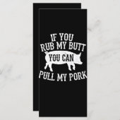 BBQ | BBQ Rub My Butt Pull My Pork Smoker Grilling Menu (Voorkant / Achterkant)