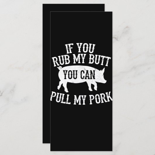 BBQ | BBQ Rub My Butt Pull My Pork Smoker Grilling Menu (Voorkant / Achterkant)