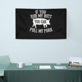 BBQ | BBQ Rub My Butt Pull My Pork Smoker Grilling Spandoek (Beurs)