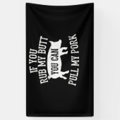 BBQ | BBQ Rub My Butt Pull My Pork Smoker Grilling Spandoek (Verticaal)