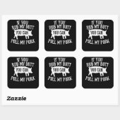 BBQ | BBQ Rub My Butt Pull My Pork Smoker Grilling Vierkante Sticker (Vel)