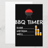 BBQ |BBQ Timer Barbecue Funny Grilling Gift Briefpapier (Voorkant / Achterkant)