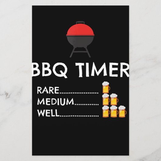 BBQ |BBQ Timer Barbecue Funny Grilling Gift Briefpapier (Voorkant)