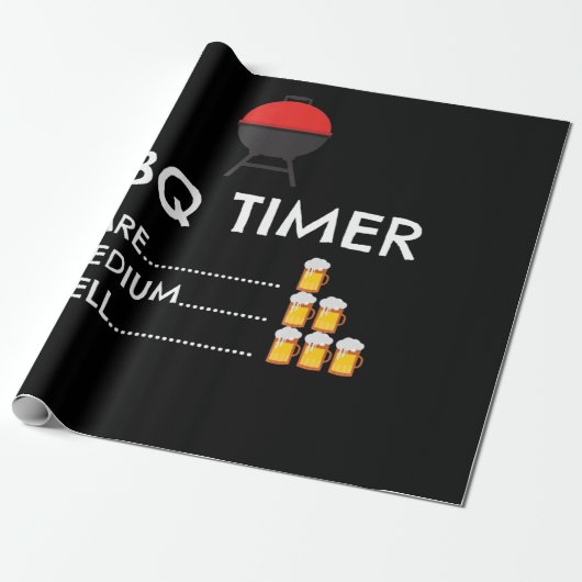 BBQ |BBQ Timer Barbecue Funny Grilling Gift Cadeaupapier (Uitgerold)