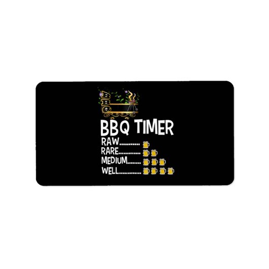 BBQ | BBQ Timer Barbecue Funny Grilling Gift Etiket (Voorkant)