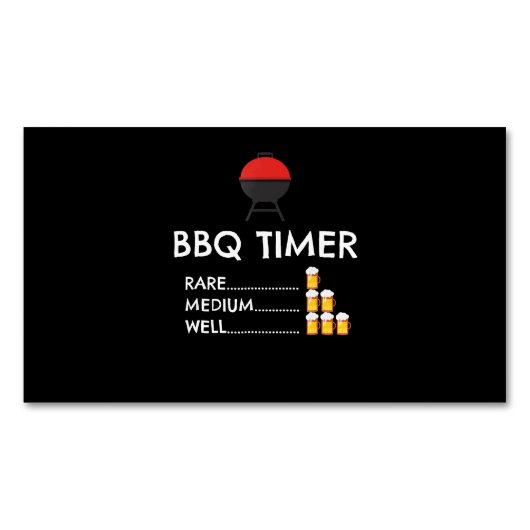 BBQ |BBQ Timer Barbecue Funny Grilling Gift Magnetisch Visitekaartje (Voorkant)
