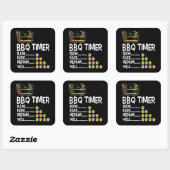 BBQ | BBQ Timer Barbecue Funny Grilling Gift Vierkante Sticker (Vel)