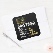 BBQ | BBQ Timer Barbecue Funny Grilling Gift Vierkante Sticker (Envelop)
