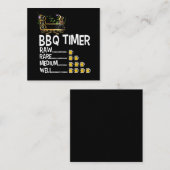 BBQ | BBQ Timer Barbecue Funny Grilling Gift Vierkante Visitekaartje (Voorkant / Achterkant)