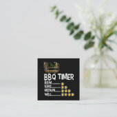 BBQ | BBQ Timer Barbecue Funny Grilling Gift Vierkante Visitekaartje (Staand voorkant)