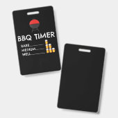 BBQ | BBQ Timer Barbecue Grappig Grill Grillen Cad Badge (Voor- en achterkant)