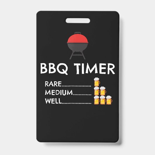 BBQ | BBQ Timer Barbecue Grappig Grill Grillen Cad Badge (Voorzijde)
