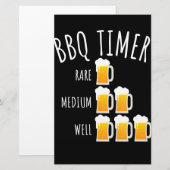 BBQ | BBQ Timer Beer Drink Funny Grilling Briefpapier (Voorkant / Achterkant)
