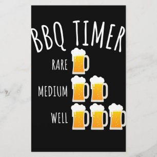 BBQ   BBQ Timer Beer Drink Funny Grilling Briefpapier