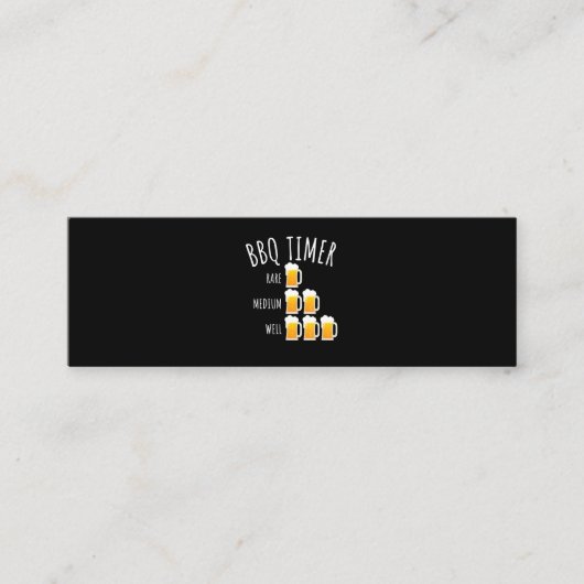 BBQ | BBQ Timer Beer Drink Funny Grilling Mini Visitekaartje (Voorkant)
