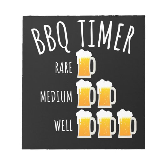 BBQ | BBQ Timer Beer Drink Funny Grilling Notitieblok (Voorkant)