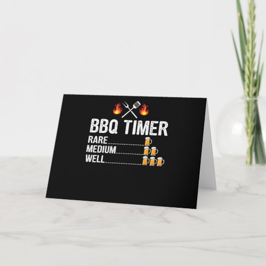 BBQ | BBQ Timer Drink Grilling Grill Beer Feestdagen Kaart (Voorkant)