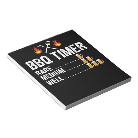 BBQ | BBQ Timer Drink Grilling Grill Beer Notitieblok (Schuin)