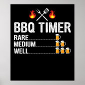BBQ | BBQ Timer Drink Grilling Grill Beer Poster (Voorkant)