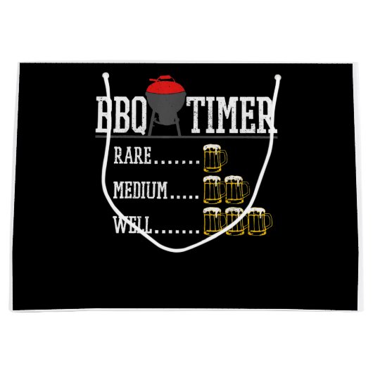 BBQ | BBQ Timer Funny Beer Steak Grilling Grill Groot Cadeauzakje (Voorkant)