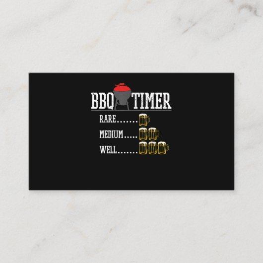 BBQ | BBQ Timer Funny Beer Steak Grilling Grill Klantenkaartje (Voorkant)