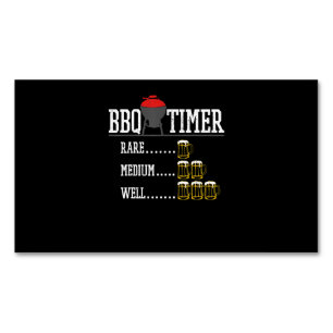 BBQ   BBQ Timer Funny Beer Steak Grilling Grill Magnetisch Visitekaartje
