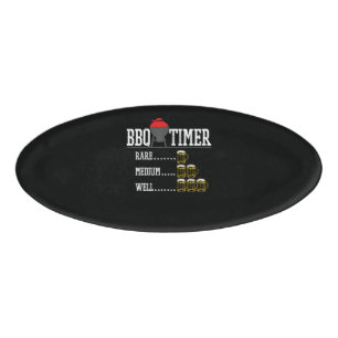 BBQ BBQ Timer Funny Beer Steak Grilling Grill Naambadge