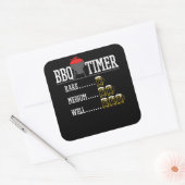 BBQ | BBQ Timer Funny Beer Steak Grilling Grill Vierkante Sticker (Envelop)