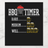 BBQ | BBQ Timer Funny Beer Steak Grilling Grill Wijn Etiket (Enkel label)