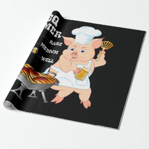BBQ BBQ Timer Pig Grill Barbecue Beer Lover Mann Cadeaupapier